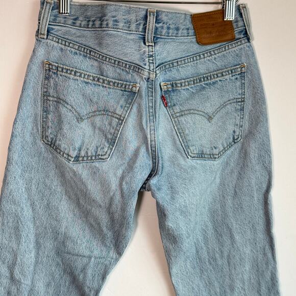 Levi's Premium Middy Ankle Bootcut Jeans Light Wash 100% Cotton Blue Denim Sz 25 - Picture 5 of 14